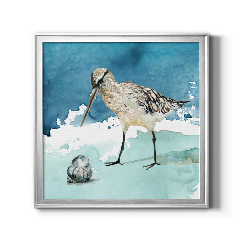 Delray Sandpiper II - reproduction d'art sur toile, H 26,5 po x l 26,5 po x P 1,5 po, Argent