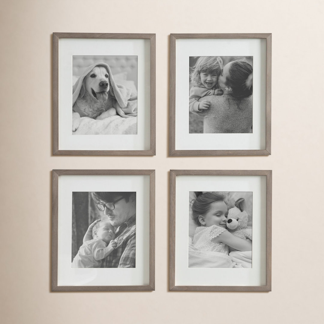 Ambrine Gray Wood Picture Frame - Set of 4 with Mat Joss & Main