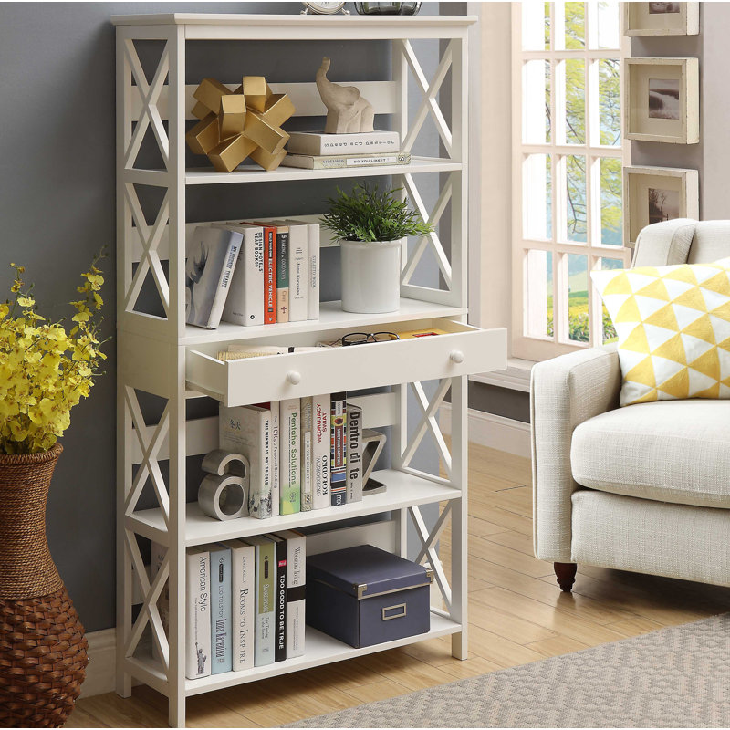 Bibliothèque de rangement avec tiroir Oakden, Blanc