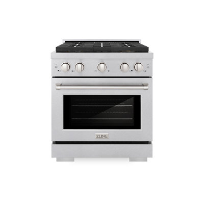 ZLINE 30 po 4,2 pieds cubes Cuisinière au gaz avec four et four à convection DuoPro à 4 brûleurs en acier inoxydable satiné Paramount