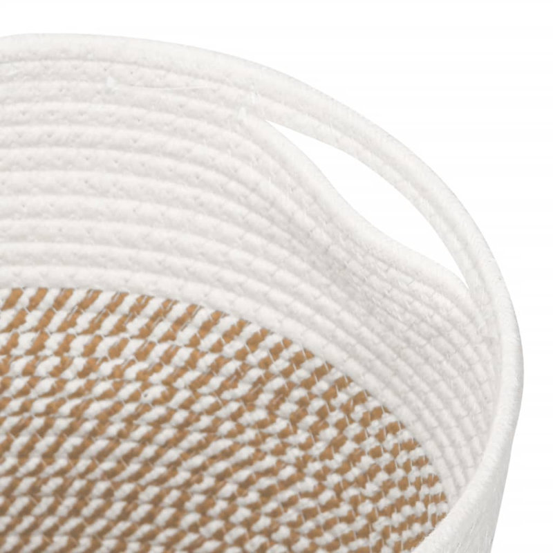 House of Hampton Fabric Decorative Basket, Brown/White