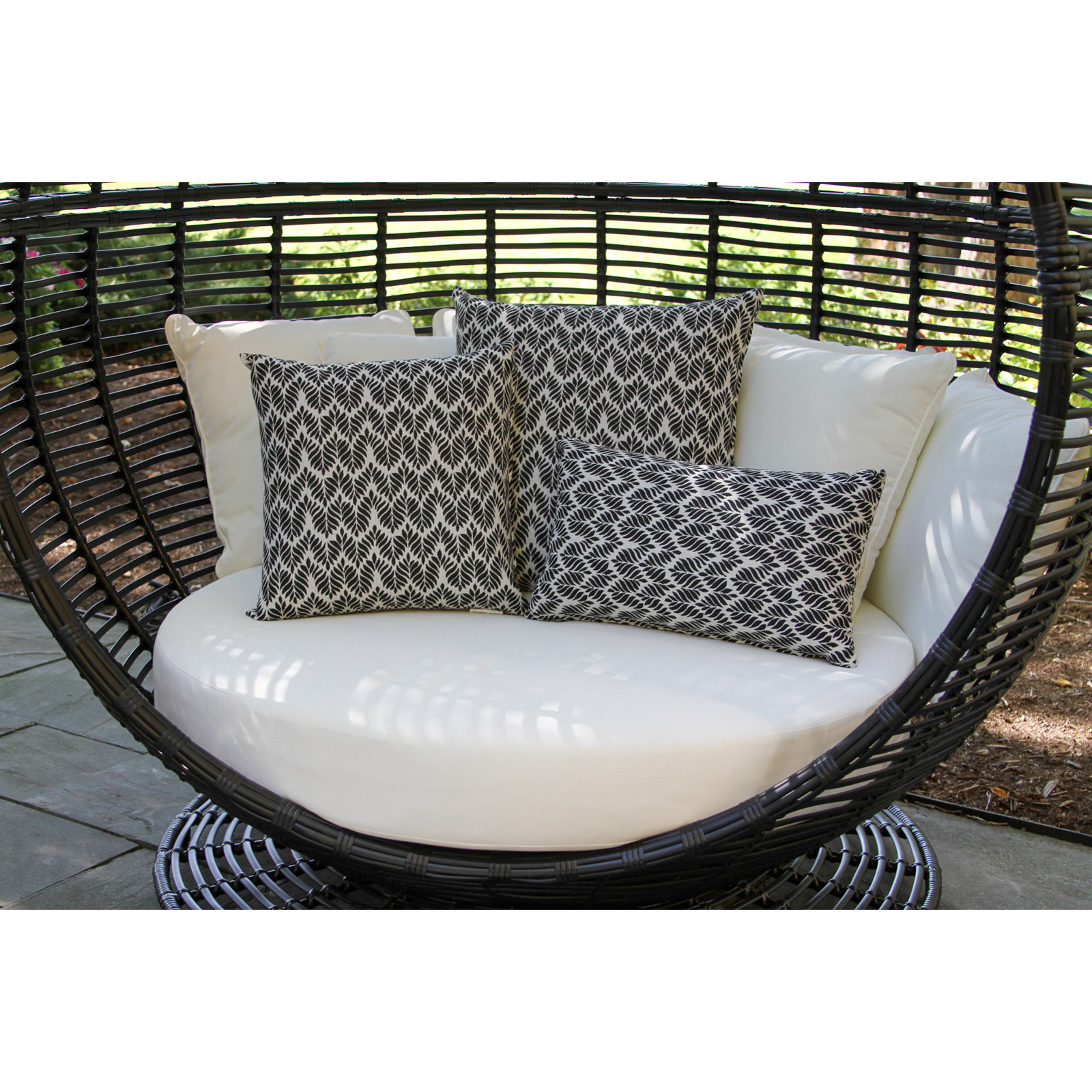 Liza Pillow Cover & Insert Square in Black/White, 20" x 20"