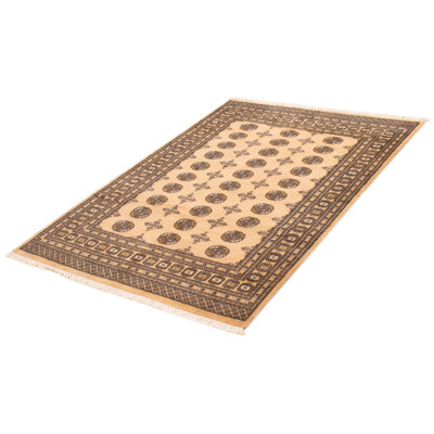 Finest Peshawar Bokhara Ivory Rug 5'8" x 8'0"