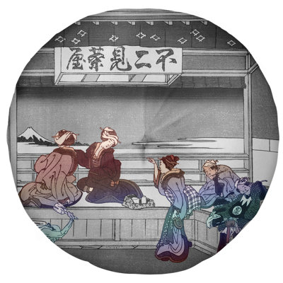 Coussin Katsushika Hokusai Yoshida at Tokaido