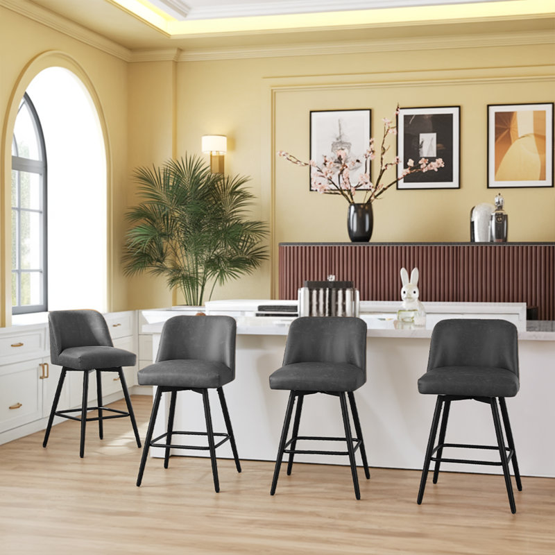 Tabourets de bar 26 po Modern, Gris, 4