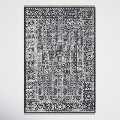 Indrakumar Dark Blue Hand-Knotted Rug