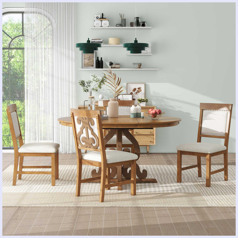 Ensemble repas 58 po Mikes, Noyer / beige, Noyer, Noyer