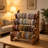 Black Walnut Wooden Bracelet Holder, 4 Tier Natural Solid Wood Jewelry Stand for Watch Bangle Necklace Scrunchie, Display Showcase