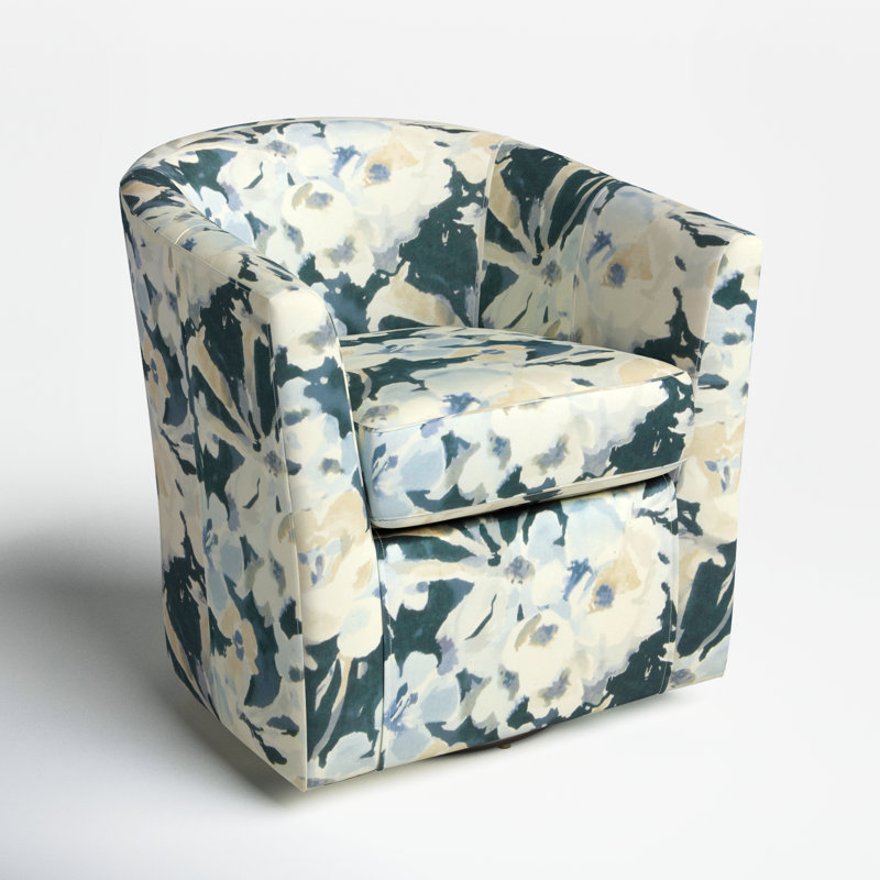 Fauteuil demi-tonneau pivotant 31 po Hansell, Mélange de polyester Rhiannon