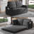 55" Loveseat Sleeper Sofa Bed with 2 Side Pockets & Linen Fabric-708074196