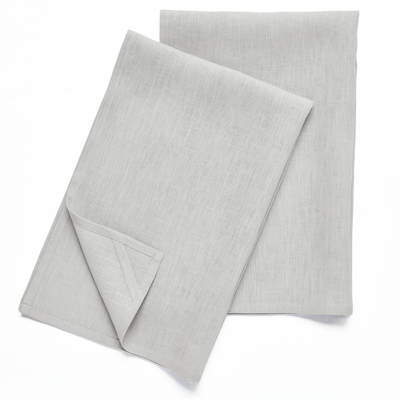 Kitchen Linen - 100% Pure Linen Kitchen Towels, Soft Grey