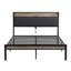 Structure de lit plateforme grand lit avec tête de lit avec fonction de rangement rembourrée, doublure et pied de lit USB, aucun sommier nécessaire, grand rangement sous le lit, assemblage facile, lit