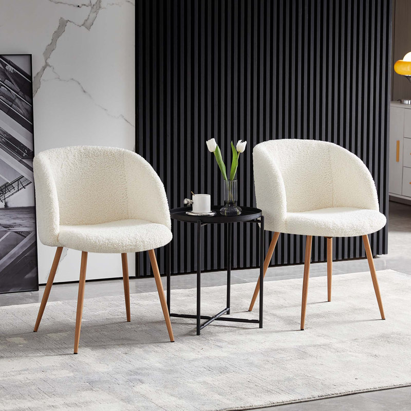 Fauteuil large 20,86 po Haideh, Polyester brun pâle, Noir