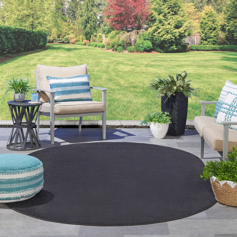 Nourison Essentials Black Area Rug, Oval 6' x 9