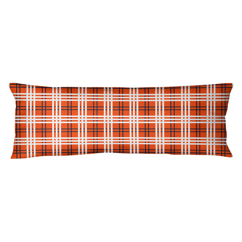 Polyester Medium Pillow, Microfiber, Orange/Blue/White
