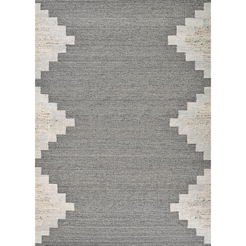 Tapis intérieur / extérieur gris neige Tayseer, 6 pi x 9 pi