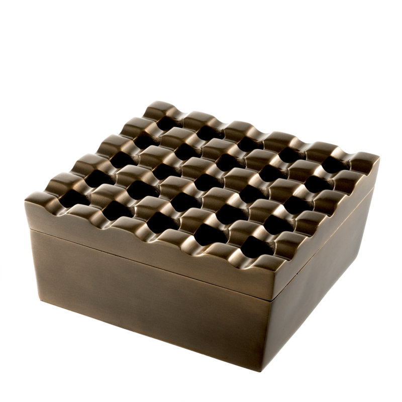 Cendrier Deluxe Grid, Laiton antique foncé