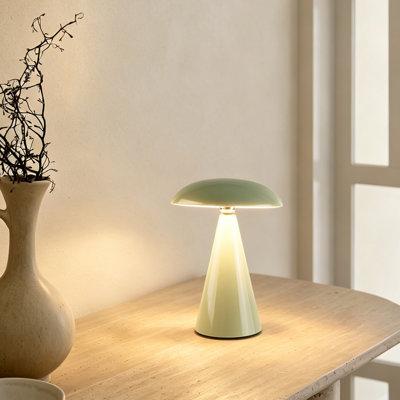 Cordless 2-in-1 Rechargeable LED Table & Wall Lamp, CCT Dimmable, Jade Green