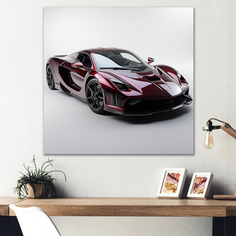 «Italian Hyper Car III» - art mural exotique en métal, H 16 po x l 16 po x P 1 po