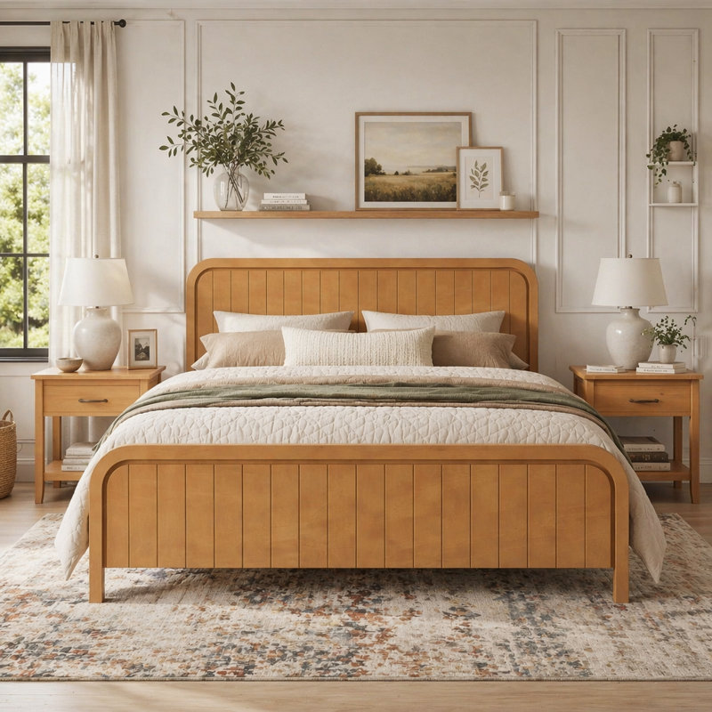 Bed, King, Oak