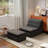 Armless Chenille Foam Bean Bag Lounger Chair with Ottoman, No Assembly Required-828166433