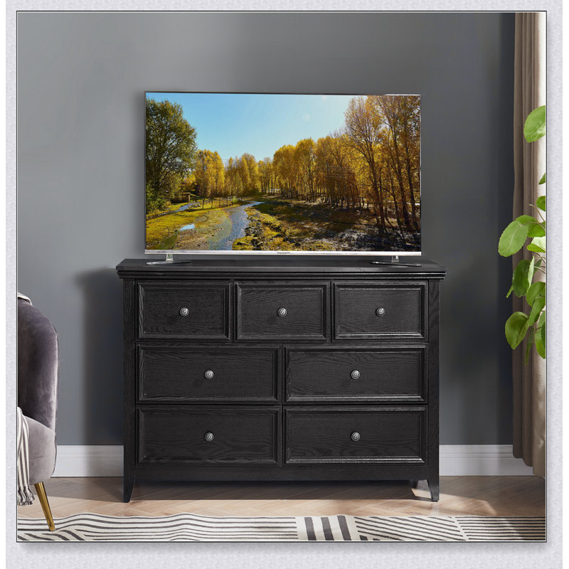 Commode 7 tiroirs Modern, commode 7 tiroirs, Noir