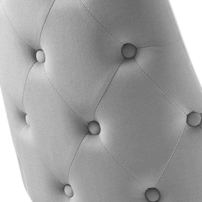 Adorn Button-Tufted Velvet Dining Chair, Light Grey Velvet