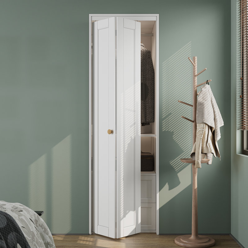Porte pliante 24 po x 80 po à panneau uni apprêté avec trousse de quincaillerie d'installation (garde-manger, porte de placard)