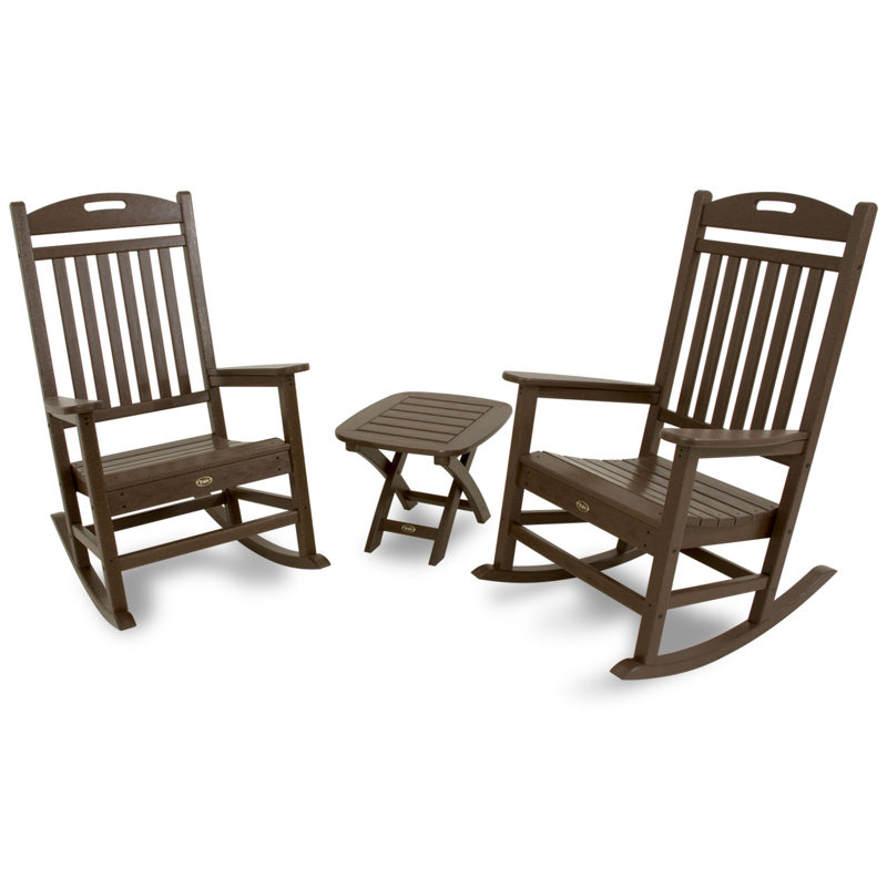 TREX Outdoors Yacht Club 3-Piece Rocker Set, Dark Brown