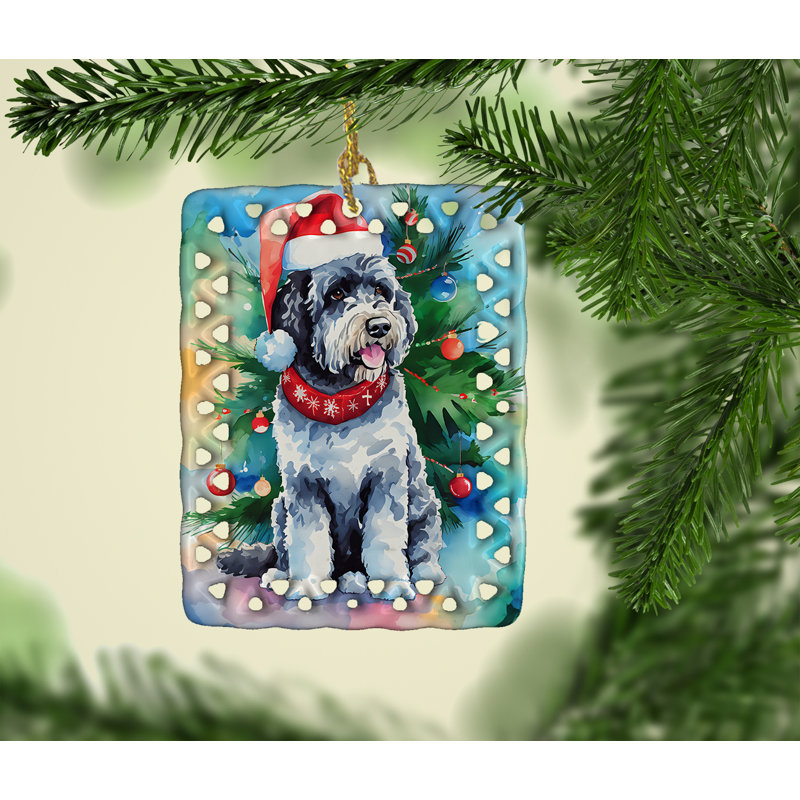 Ornement en porcelaine de Noël chien d'eau portugais, Chien d'eau portugais 3584