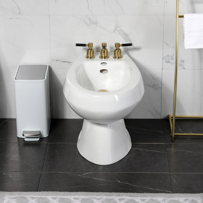 Robinet de bidet vertical espacé Kaiser, Laiton brossé