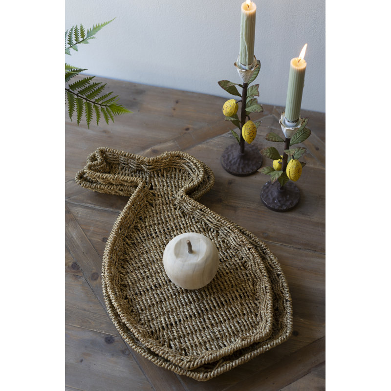 SET OF TWO SEAGRASS EASTER RABBIT BASKETS