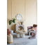 Bol en aluminium à bord ondulé organique 16 x 9 x 4,5 po - Extérieur blanc texturé avec intérieur or
