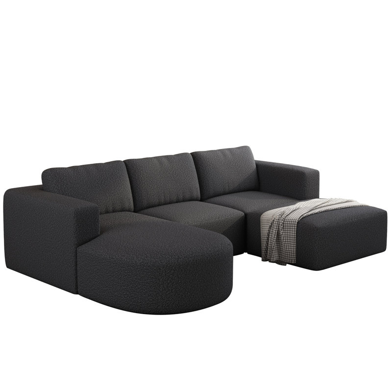 Canapé-lit modulaire gris foncé - longue durée de vie, confortable en U modulaire à l'usure et aux déchirures, confortable