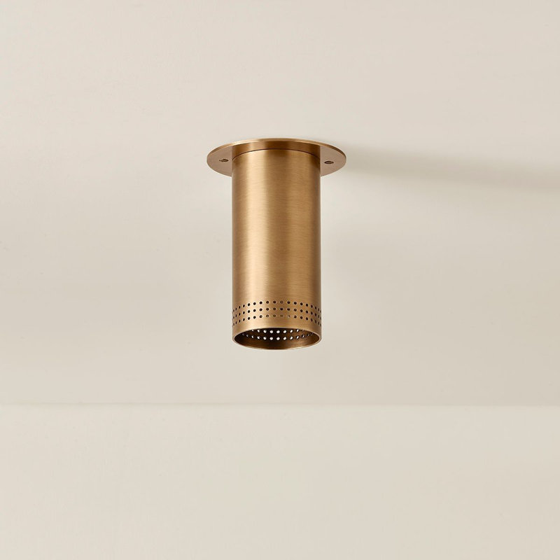 Berg 1 Light Flush Mount, Patina Brass