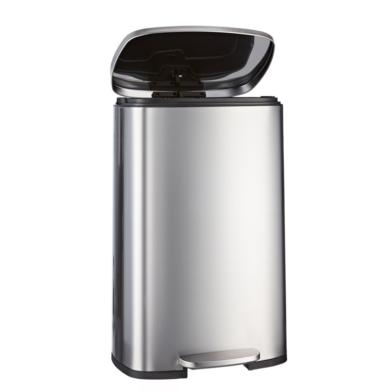 Okkel Metal Step On Kitchen Trash Can, 10.9, 65cm H x 42cm W x 37cm D