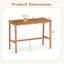Table en bois d'acacia de 54 po x 22 po à hauteur de comptoir avec repose-pieds à lattes