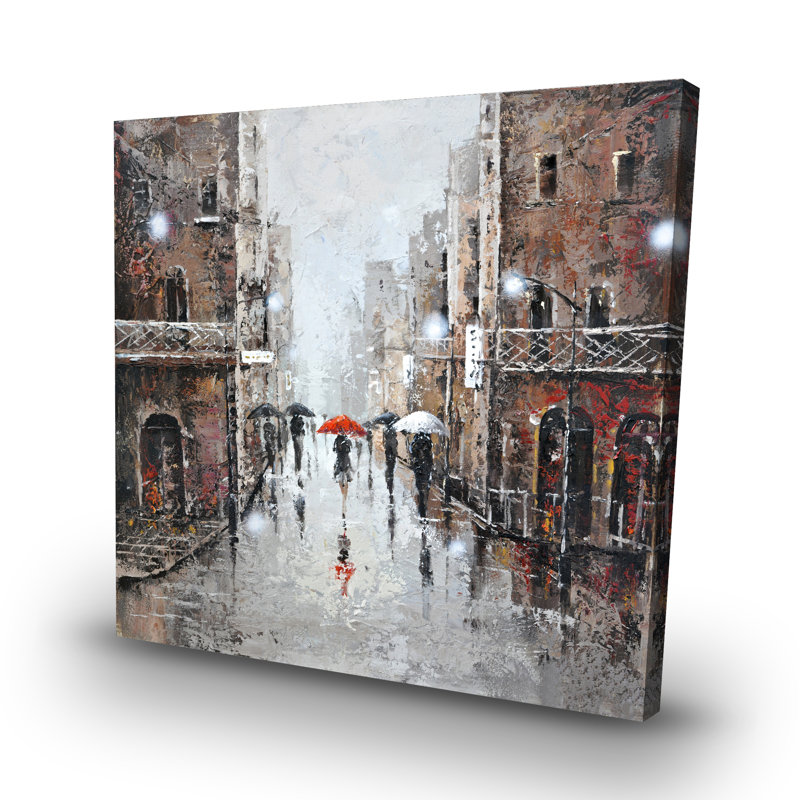 City rain - 32"x32" art on canvas