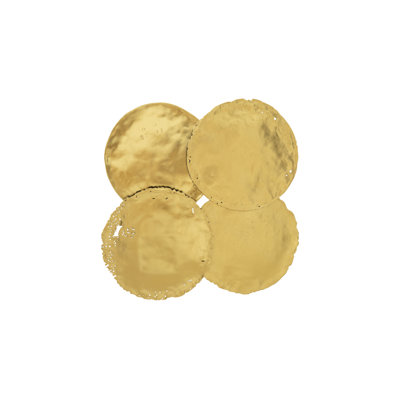 Cast Oil Drum Wall Discs, Gold Leaf, Set of 4