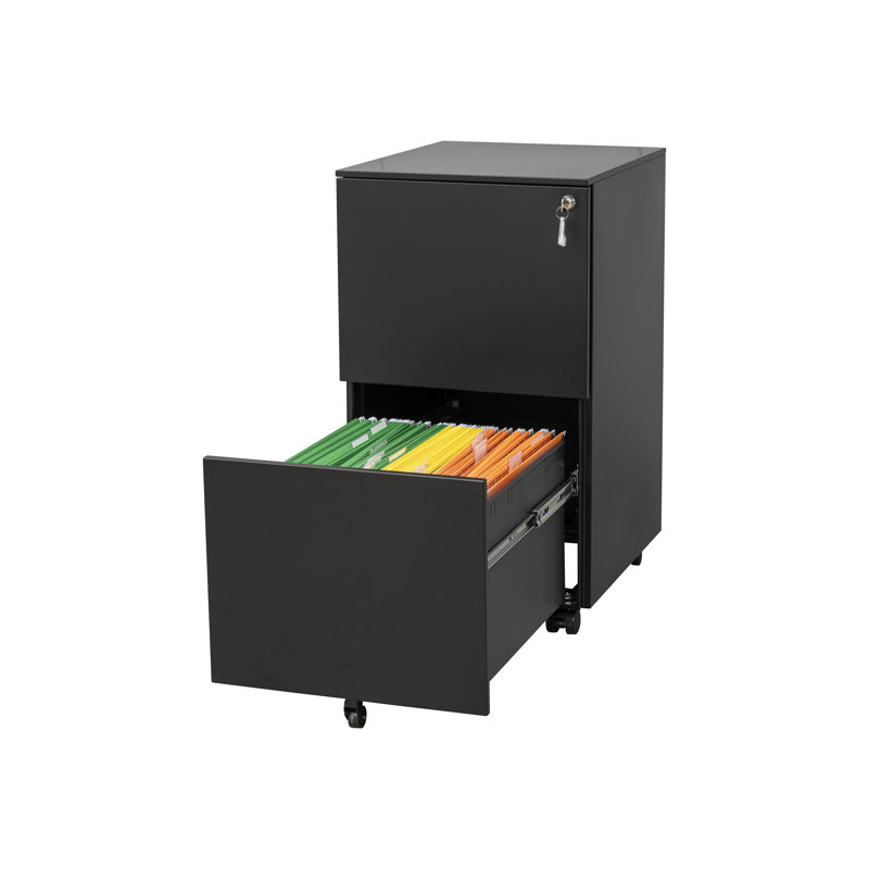 Mandrill 17.72'' Wide Filing Storage Cabinet, Black