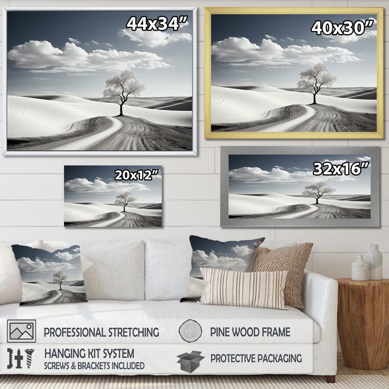 Scandinavian Tranquility Scenery, photographie sur toile, Cadre flottant doré, H 24 po x l 32 po x P 1 po