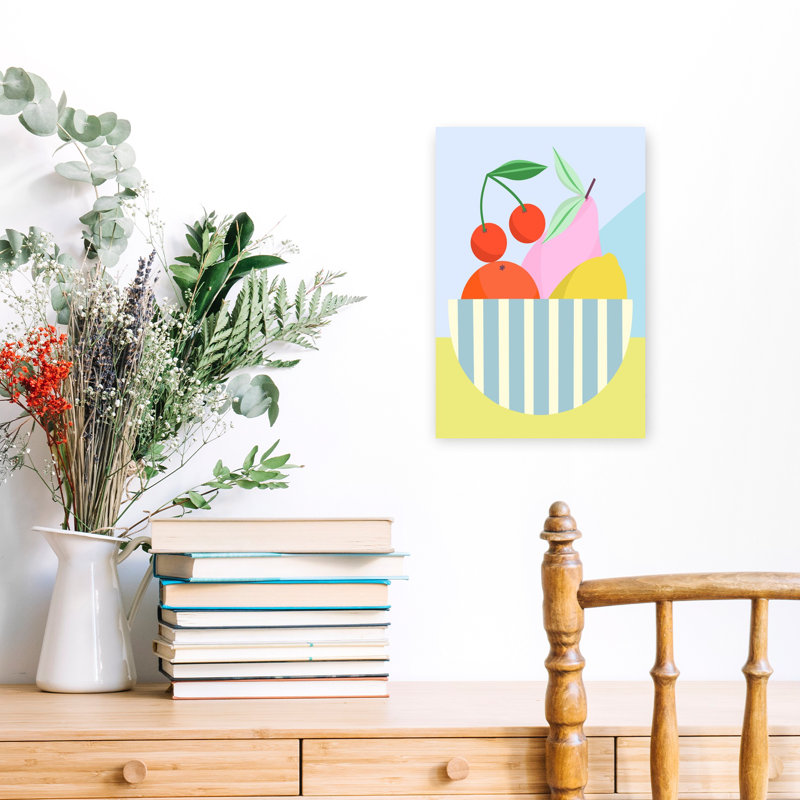 Art mural contemporain à fruits, H 18 po x l 12 po