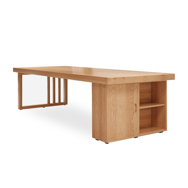 Bureau rectangulaire en bois massif Burlywood, H 29,53 po x l 86,61 po x P 35,43 po
