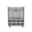 Chariot-bar avec support intégré pour 8 bouteilles, armoire à double porte vitrée et surface supérieure bordée d'aluminium