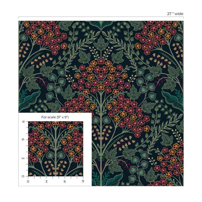 Rouleau de fleurs Auretta, Rouge / Vert / Noir