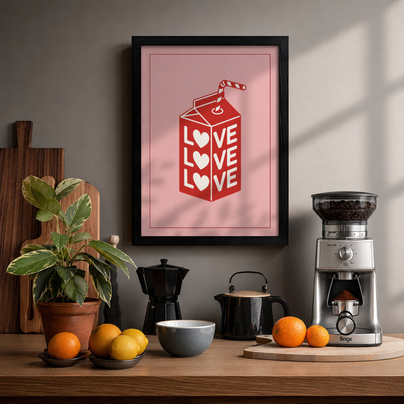 Love In A Carton Modern - Print, Black, A4 - 29.7 x 21.0 cm