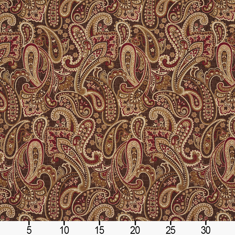 Tissu motif cachemire, Brun/beige