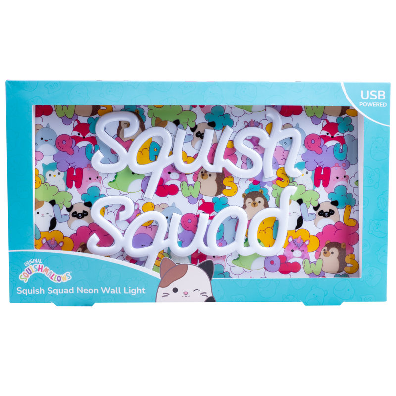 Squishmallows Squish Squad Neon Wall Light 21.5" LED Sign