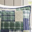 Ensemble de couette réversible 3 pièces en coton imprimé vert/marine, format King/Cal King