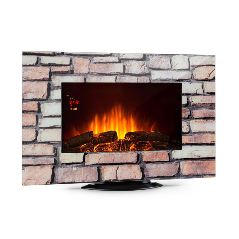 Klarstein 90cm W Grey/Pink Electric Fireplace Insert